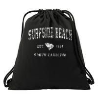 Surfside Beach South Carolina Sc Vintage Athletic Sports Drawstring Bag