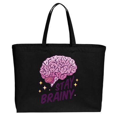 Stay Brainy Cotton Canvas Jumbo Tote