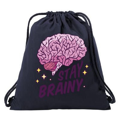 Stay Brainy Drawstring Bag