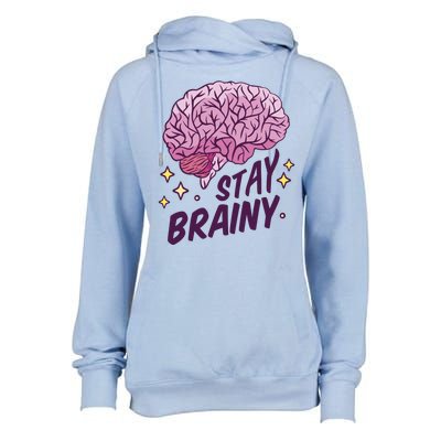 Stay Brainy Womens Funnel Neck Pullover Hood