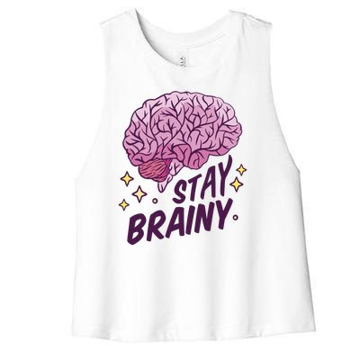 Stay Brainy Women's Racerback Cropped Tank