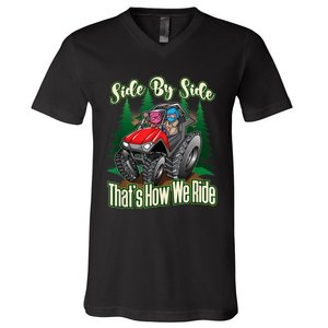 Side By Side ATV Four Wheeler Off Road Riding V-Neck T-Shirt