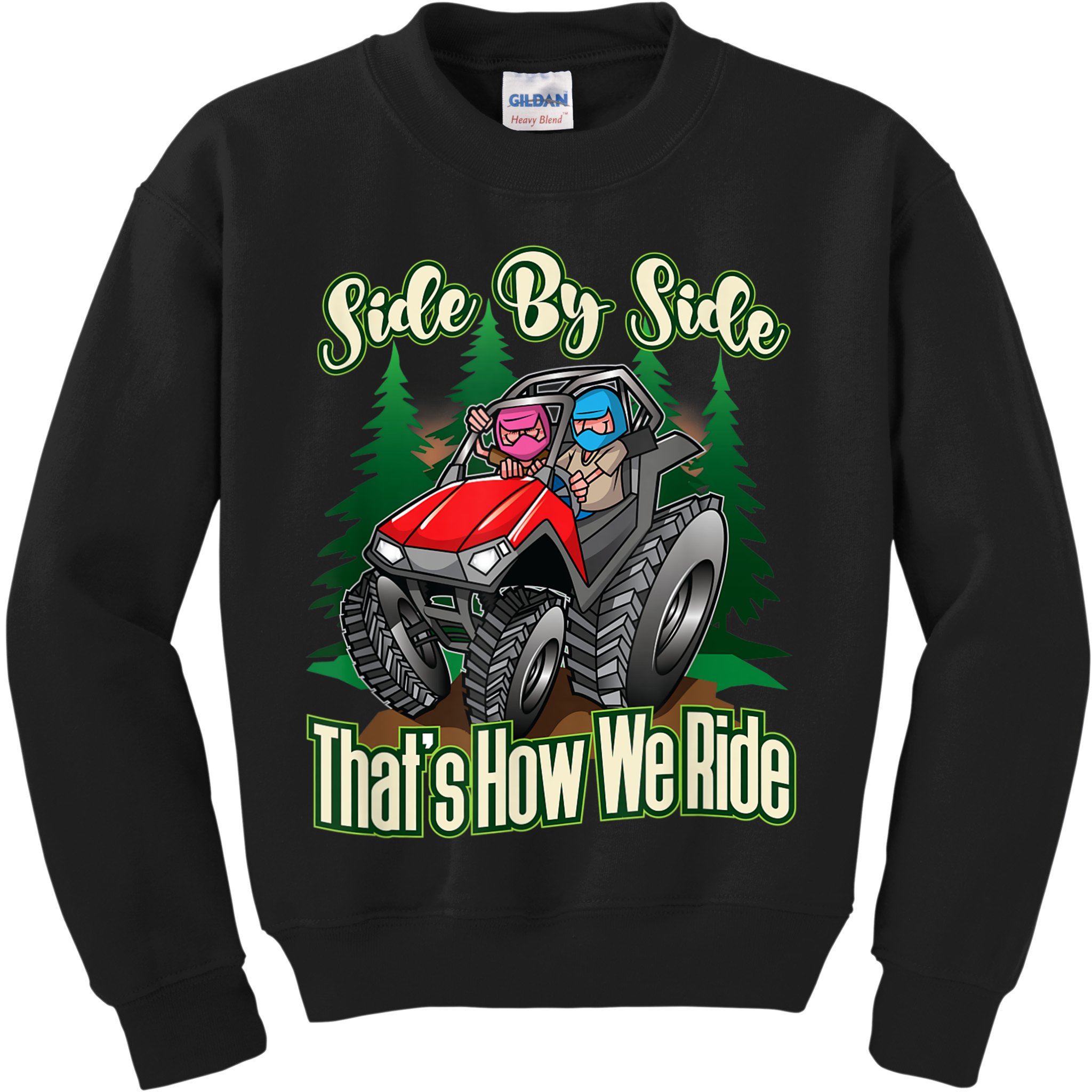 Side By Side ATV Four Wheeler Off Road Riding Kids Sweatshirt