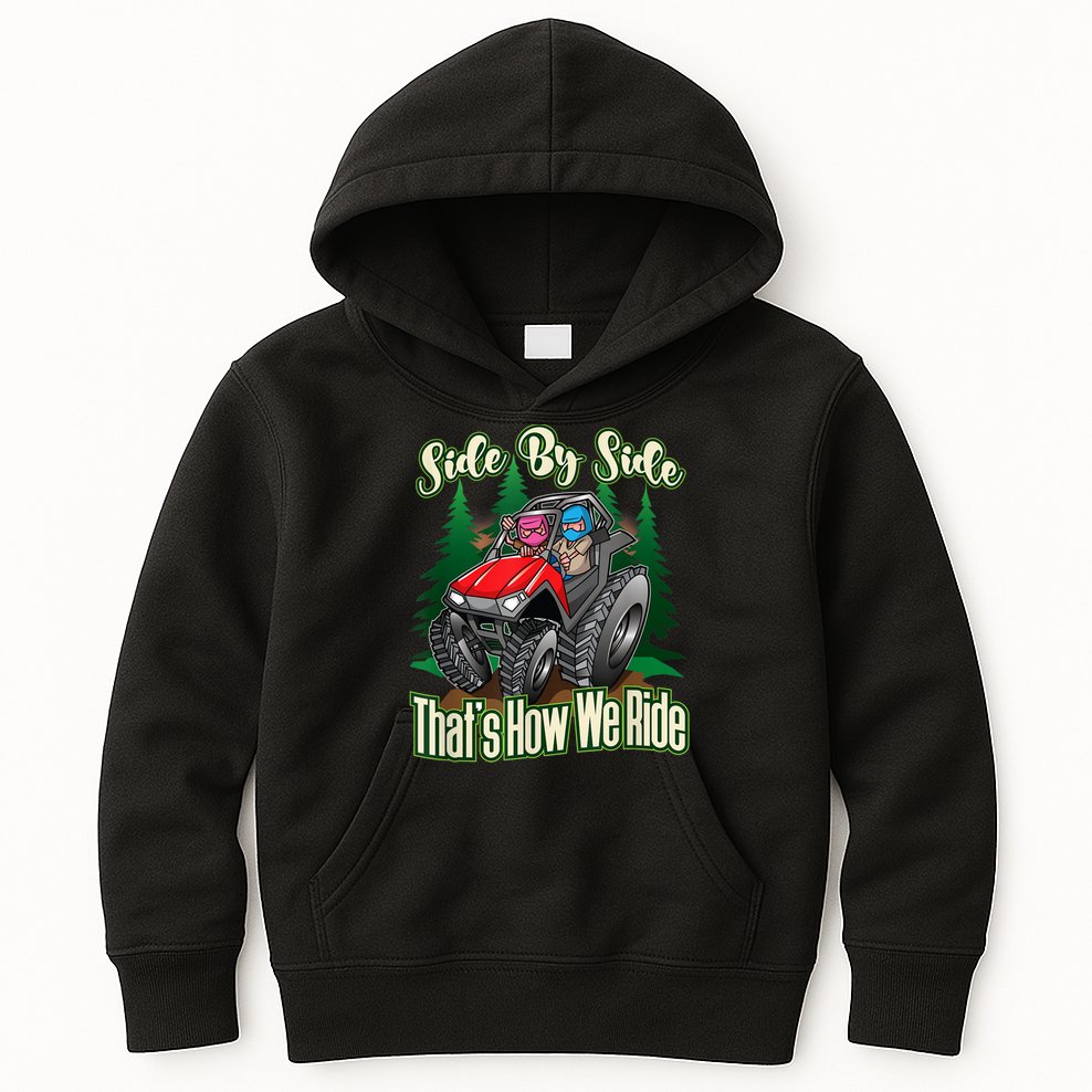 Side By Side ATV Four Wheeler Off Road Riding Kids Hoodie