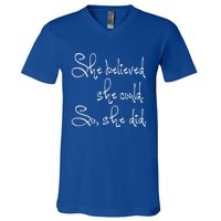 She Believed She Could So She Did Whimsical Power Cool Gift V-Neck T-Shirt