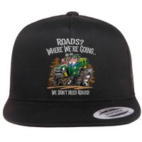 Side By Side ATV Four Wheeler Off Road We Don't Need Roads Flat Bill Trucker Hat