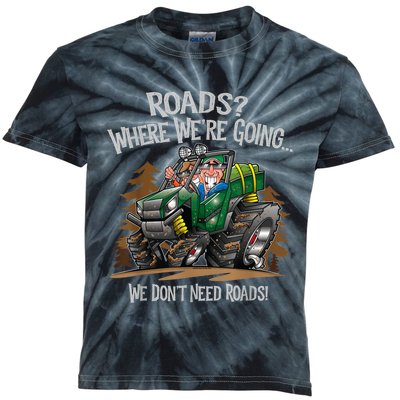 Side By Side ATV Four Wheeler Off Road We Don't Need Roads Kids Tie-Dye T-Shirt