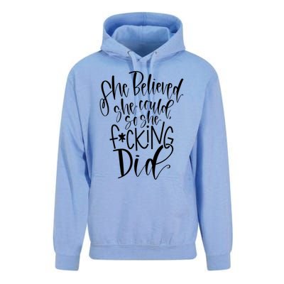 She Believed She Could So She Effing Did Gift Unisex Surf Hoodie