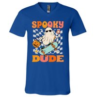 Skateboard Boo Spooky Jack O Lantern Halloween Costumes V-Neck T-Shirt