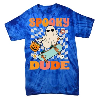 Skateboard Boo Spooky Jack O Lantern Halloween Costumes Tie-Dye T-Shirt