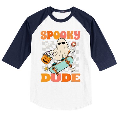 Skateboard Boo Spooky Jack O Lantern Halloween Costumes Baseball Sleeve Shirt