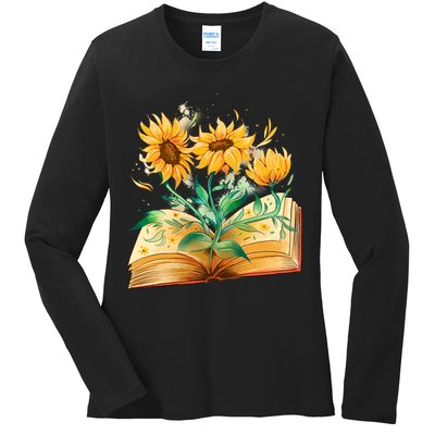 Sunflower Book Ladies Long Sleeve Shirt