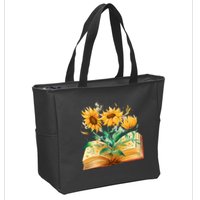 Sunflower Book Zip Tote Bag
