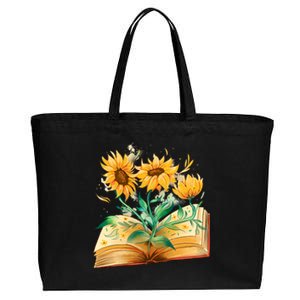 Sunflower Book Cotton Canvas Jumbo Tote