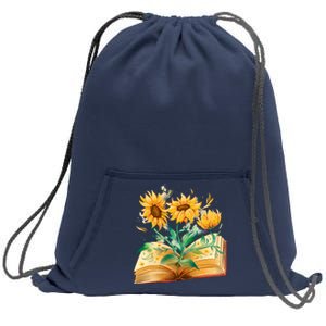 Sunflower Book Sweatshirt Cinch Pack Bag