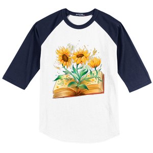 Sunflower Book Baseball Sleeve Shirt