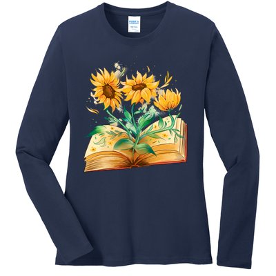 Sunflower Book Ladies Long Sleeve Shirt