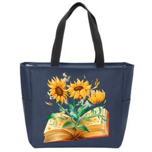 Sunflower Book Zip Tote Bag