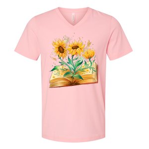 Sunflower Book V-Neck T-Shirt