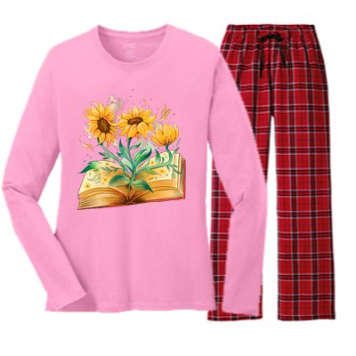 Sunflower Book Women's Long Sleeve Flannel Pajama Set 