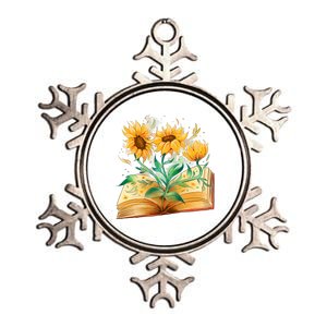 Sunflower Book Metallic Star Ornament