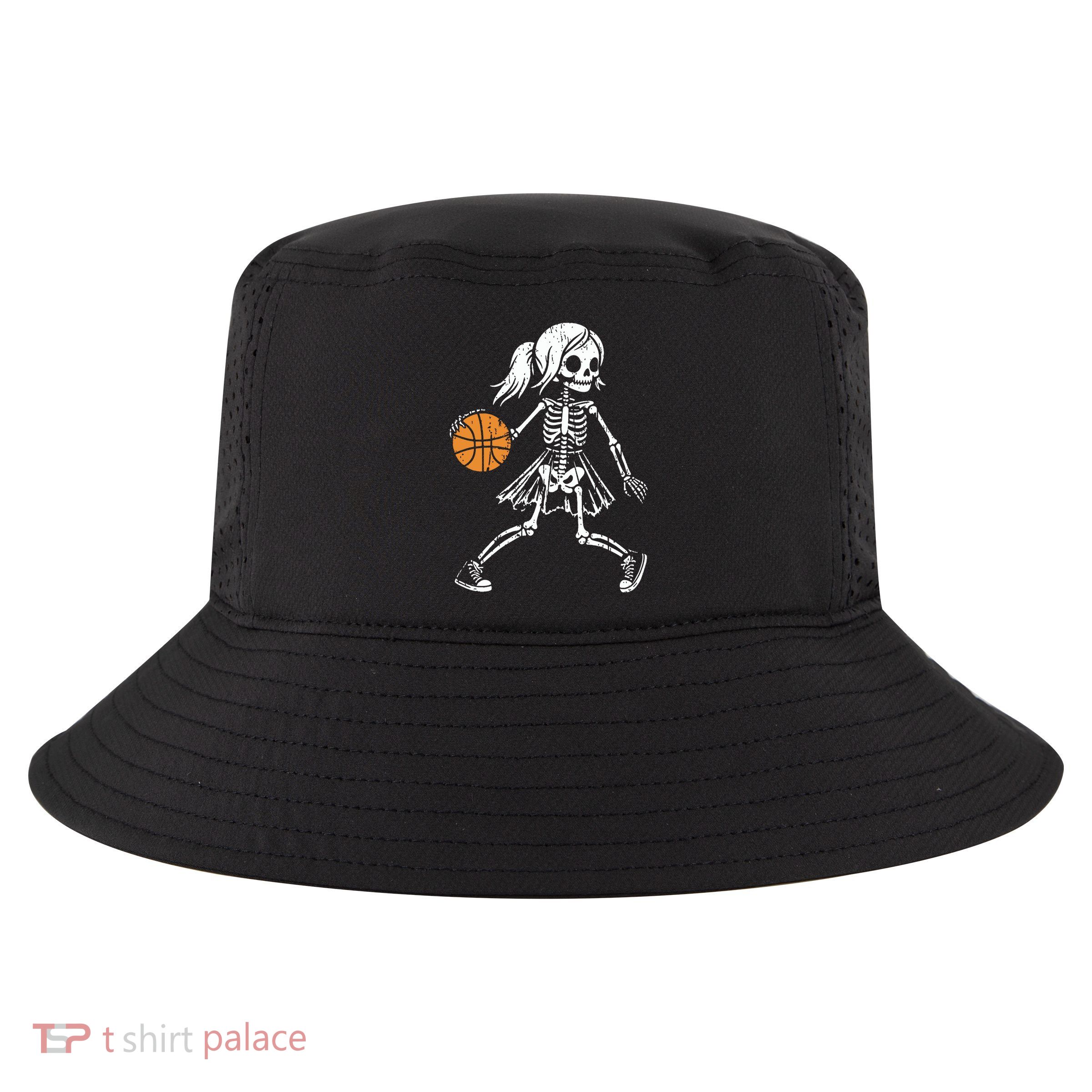 Spooky Basketball Skeletons Spooky Basketball Halloween Cool Comfort Performance Bucket Hat