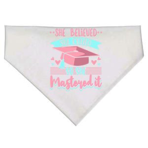 She Believed She Could So She Mastered It Masters Degree Gift USA-Made Doggie Bandana