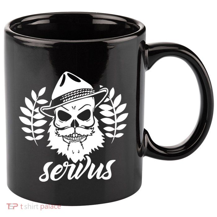 Servus Bavaria Skull 11oz C Handle Ceramic Mug