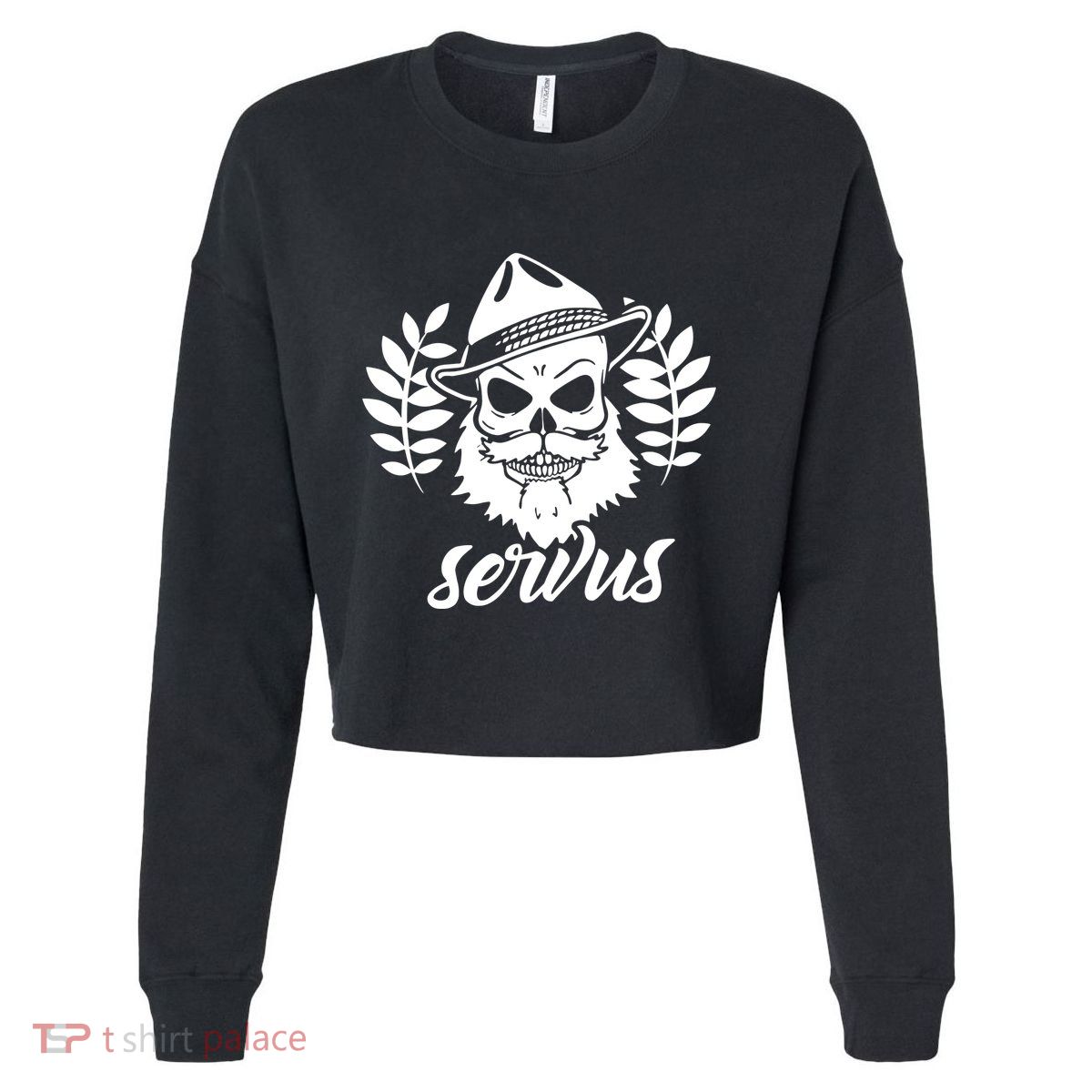 Servus Bavaria Skull Cropped Pullover Crew