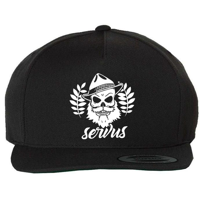 Servus Bavaria Skull Wool Snapback Cap