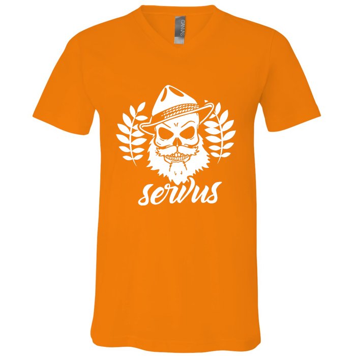 Servus Bavaria Skull V-Neck T-Shirt