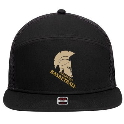 Spartans Basketball 7 Panel Mesh Trucker Snapback Hat