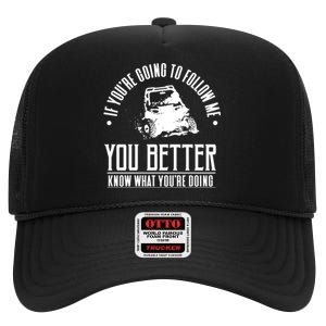 Side By Side Sxs Utility Terrain Vehicle Utv Rov Lover Gift High Crown Mesh Back Trucker Hat