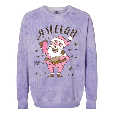 Sleigh Bougie Santa Tumbler Boojee Boujee Funny Christmas Great Gift Colorblast Crewneck Sweatshirt