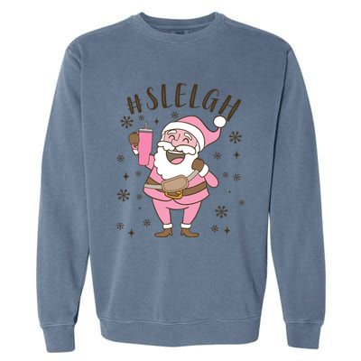 Sleigh Bougie Santa Tumbler Boojee Boujee Funny Christmas Great Gift Garment-Dyed Sweatshirt