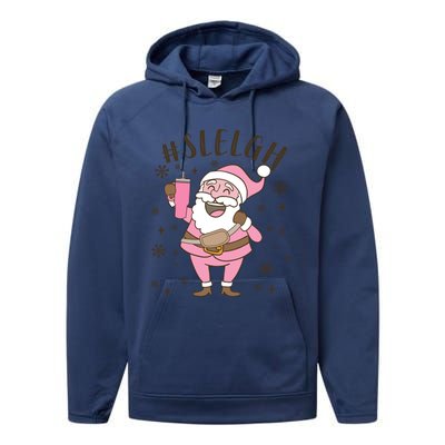 Sleigh Bougie Santa Tumbler Boojee Boujee Funny Christmas Great Gift Performance Fleece Hoodie