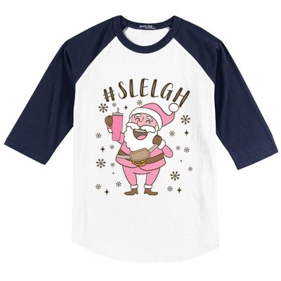 Sleigh Bougie Santa Tumbler Boojee Boujee Funny Christmas Great Gift Baseball Sleeve Shirt