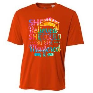 She Believed She Could So She Mastered It Tie Dye Graduation Gift Cooling Performance Crew T-Shirt