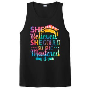 She Believed She Could So She Mastered It Tie Dye Graduation Gift PosiCharge Competitor Tank