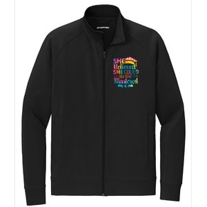 She Believed She Could So She Mastered It Tie Dye Graduation Gift Stretch Full-Zip Cadet Jacket