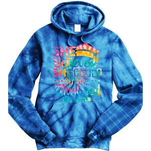 She Believed She Could So She Mastered It Tie Dye Graduation Gift Tie Dye Hoodie