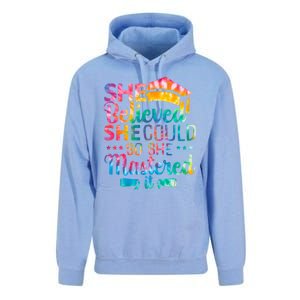 She Believed She Could So She Mastered It Tie Dye Graduation Gift Unisex Surf Hoodie