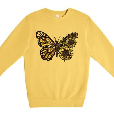 Sunflower Butterfly Premium Crewneck Sweatshirt