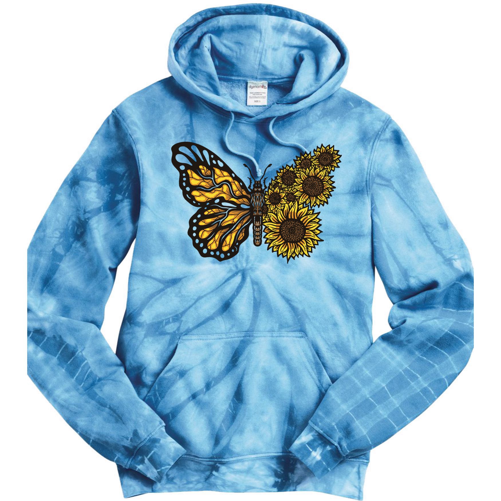 Sunflower Butterfly Tie Dye Hoodie