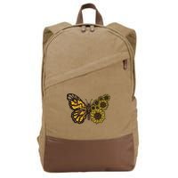 Sunflower Butterfly Cotton Canvas Backpack