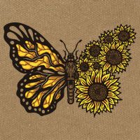 Sunflower Butterfly Cotton Canvas Backpack