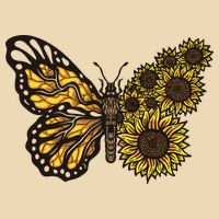 Sunflower Butterfly Zip Tote Bag