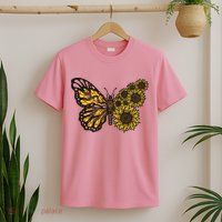 Sunflower Butterfly T-Shirt