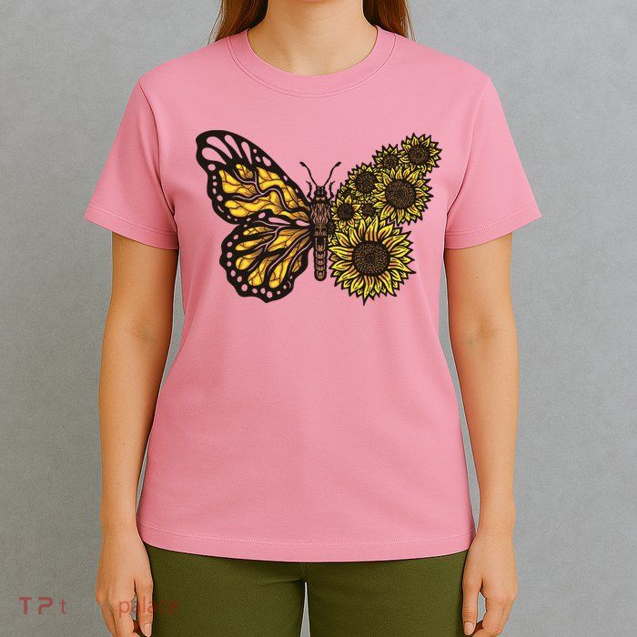 Sunflower Butterfly T-Shirt