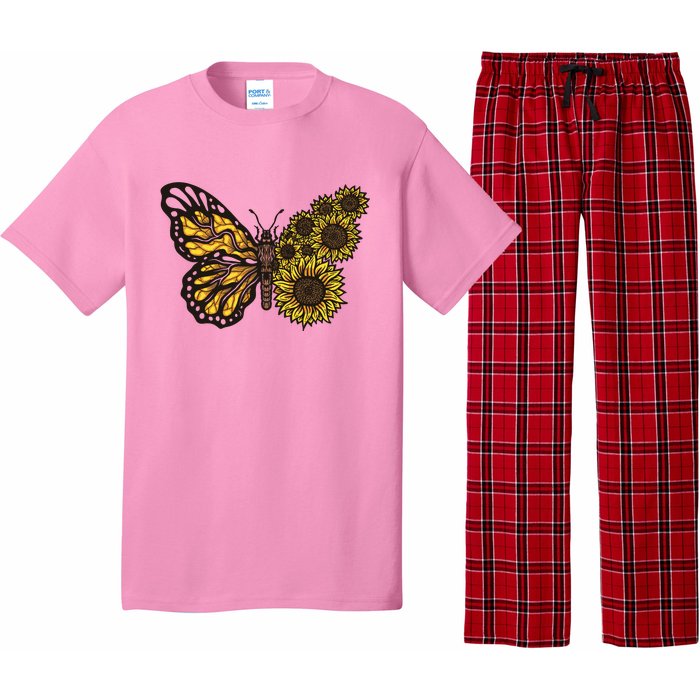 Sunflower Butterfly Pajama Set